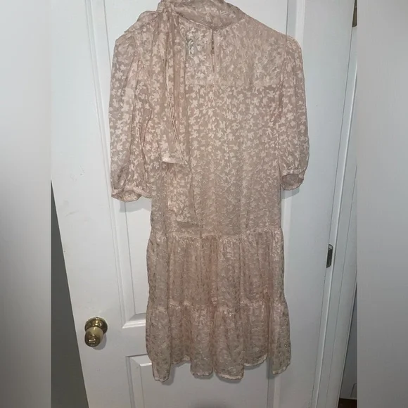 Sabina Musayev Brie Floral Burnout Dress with Large Bow 🪽 Medium NWOT
